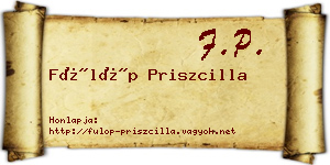 Fülöp Priszcilla névjegykártya